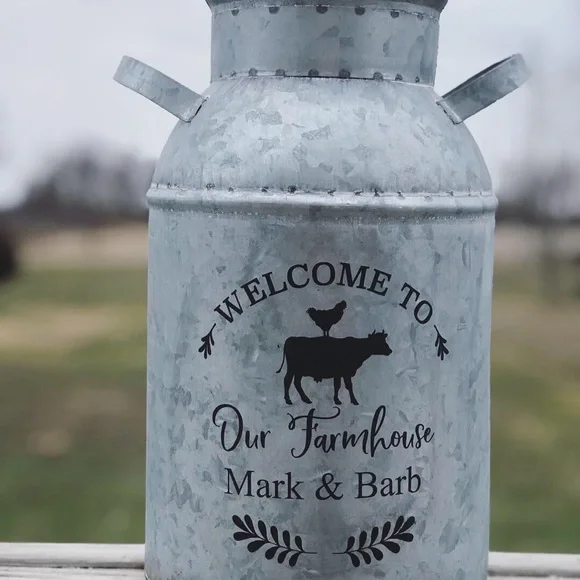 Rare Vintage Style Galvanized Milk Can With American Flag 13.5” x 8.75” - Picture 10 of 13